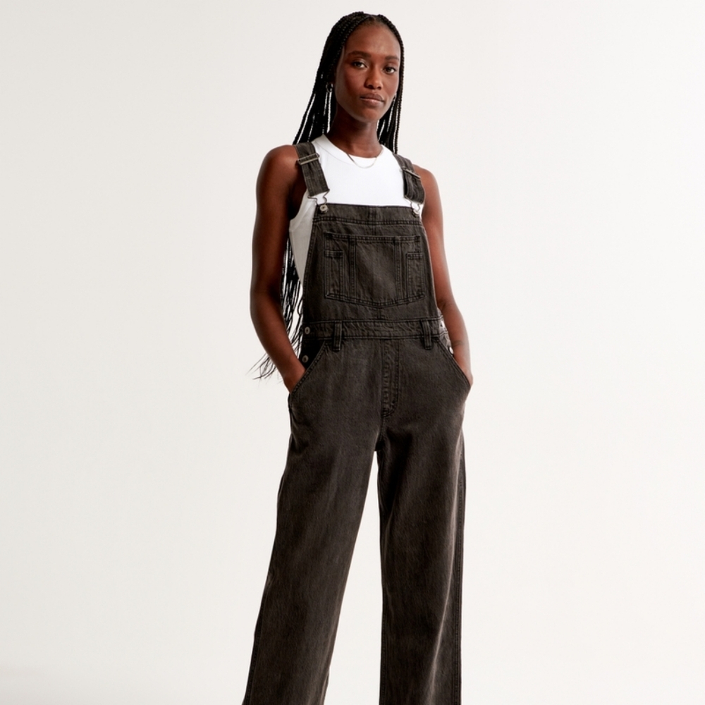Abercrombie Black Denim Overalls - M